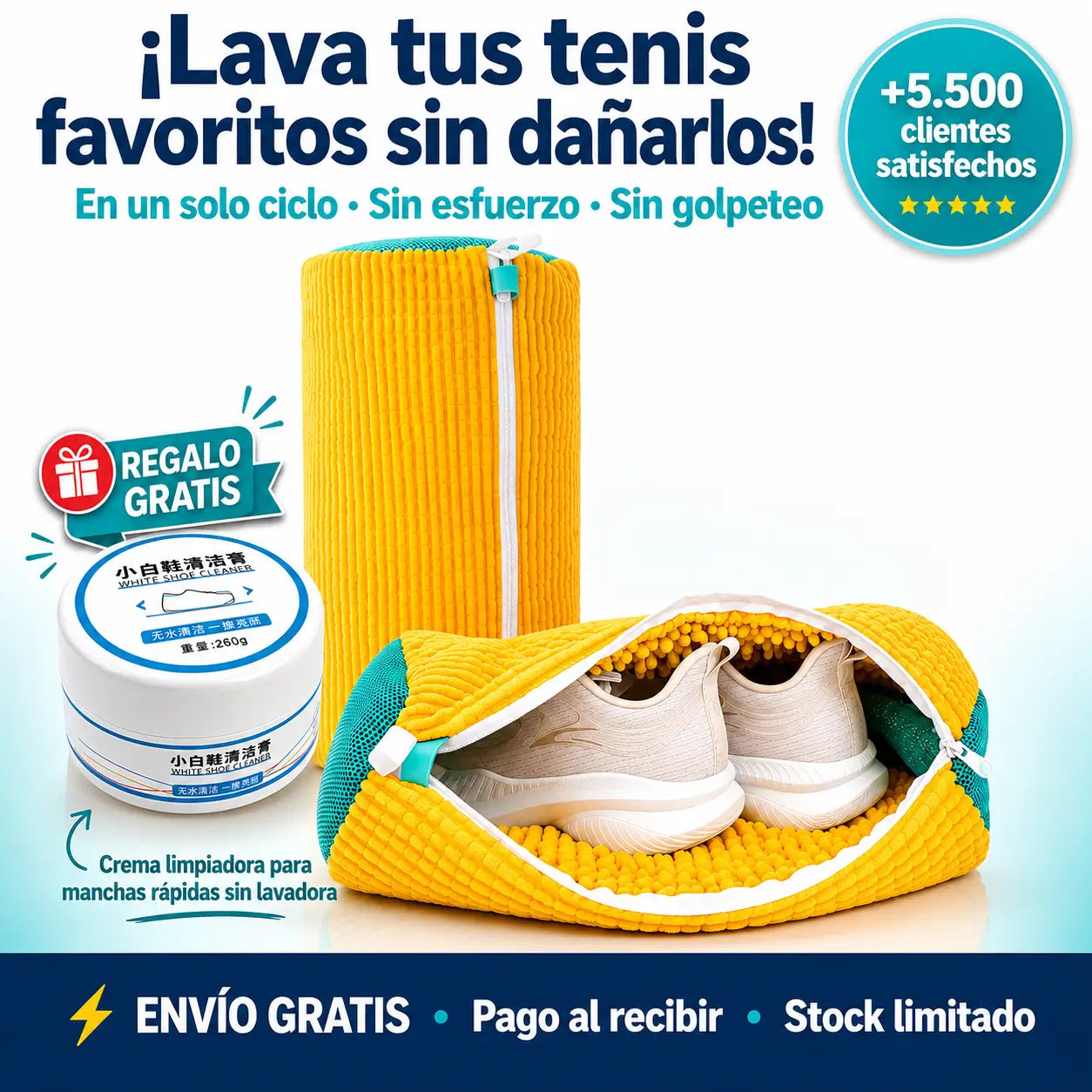 Funda Teniswash Premium + Crema Limpiadora de Regalo 🎁